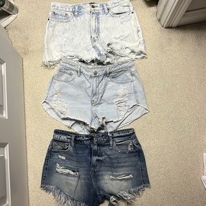 High waisted jean shorts